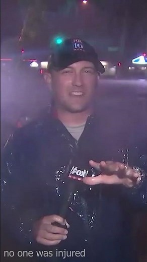 Lightning Nearly Struck This Reporter LIVE ⚡ #LightningStrike #CaughtOnCamera