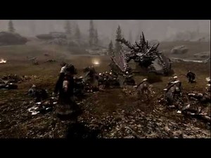 Skyrim NPC Battle - Alduin VS Stormcloaks VS Imperials - 1080p