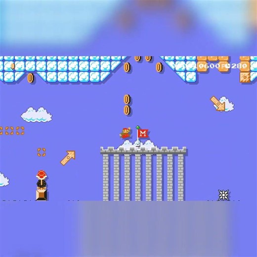Castles In The Sky (Kaizo Lite)☆ by νη・κα¡žσ♀∞ [vn kaizo] #shorts 🍄Super Mario Maker 2 #dzw