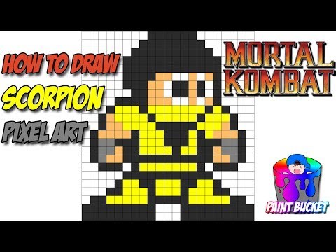 How to Draw Scorpion from Mortal Kombat - 8-Bit Pixel Pals Pixel Art Drawing Tutorial