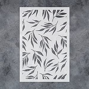 GSS Designs Leaf Wall Stencils for Painting Repeatable Pattern for Wallpaper Wall Decor 16x24 Inch Large Allover Stencils for Painting Botanical Leaves Stencils for Wall Furniture DIY Crafts