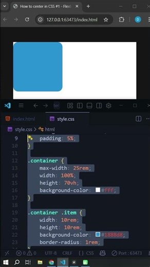 How to center a div in CSS — Method #1: Flexbox #shorts #flexbox