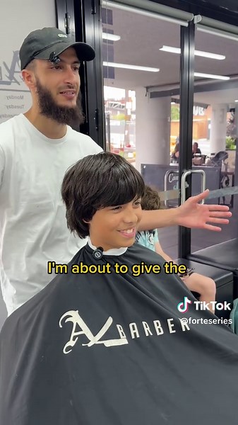 First Time at the Barber: Fresh Hair Transformation