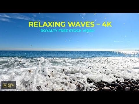 Sea Waves Hitting Colorful Pebbles on the Beach | Relaxing 4K Ocean Sounds