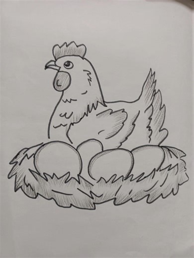how to draw hen