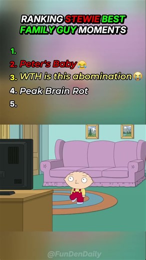 Ranking Stewie Best Family Guy Moments