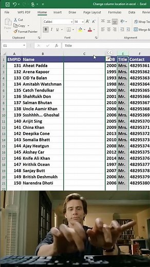 How to change column location in excel 😱 #excel #office #spreadsheet