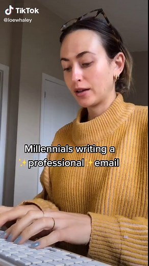 Millennials Writing Professional Emails at Work