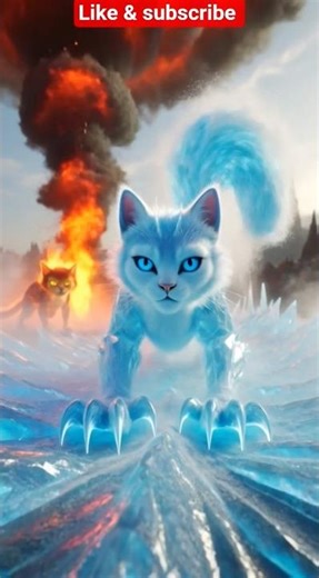 Fire Cat vs Ice Cat 🔥❄️ – The Most EPIC Elemental Battle Ever! 😱#subscribe #ai #shorts #viral #reels
