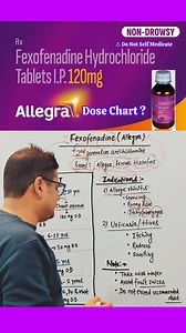 Fexofenadine Hcl ( Allegra) 🔥 Dose Chart ⚕️ #pharmacy #doctor #nursing #medical #science | Pashupati Nath Gupta