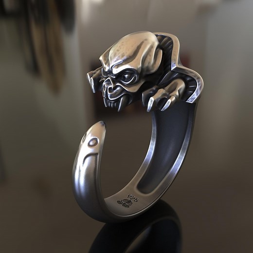 Gothic Vampire Ring, 925 Sterling Silver, Handmade Statement Jewelry, Bold Horror Fan Gift, Unique Dracula Inspired Design, Goth Accessories - Etsy