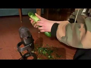 ASMR peeling a cucumber with my nails