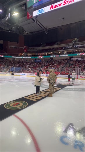 Tonight hits different. 🇺🇸🏒 To kick off Military Appreciation Night, members of the Iowa National Guard made a dramatic entrance, repelling from the rafters to deliver the opening-ceremony pucks at the Iowa Wild game to family members of Staff Sgt. William “Nate” Howard and Staff Sgt. Edgar Brian Torres-Tovar. Strength. Precision. Commitment. Honor. The same qualities our service members bring every day, on duty and on the ice tonight. Thank you to all who serve, past and present. Let’s drop 