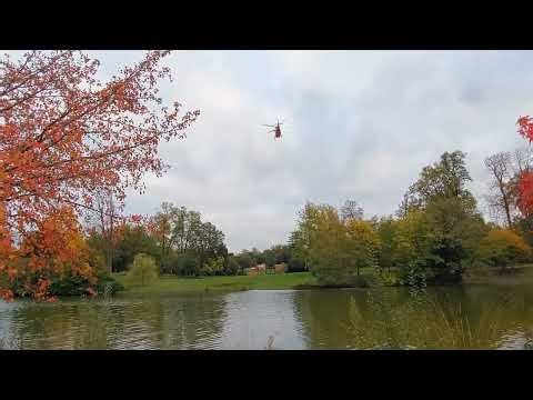 Helicopter exercise in Bois de Boulogne - Sécurité Civile & BSPP