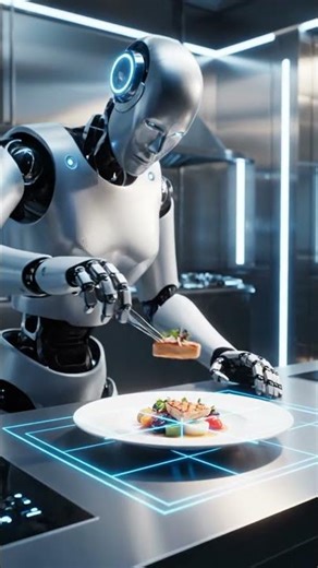 Ultra‑realistic humanoid kitchen Robots.