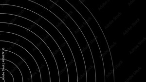 Dynamic Concentric Radio Waves Animation. Sound Waves. Circle Wave. 4K
