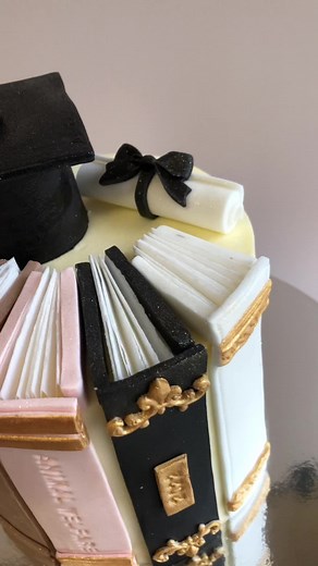 Graduation Book Cake Designs | English Teacher & PhD Graduation Cakes