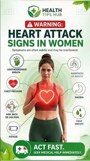 ⚠️ Heart Attack Signs in Women You Should NEVER Ignore | Health Tips Hub