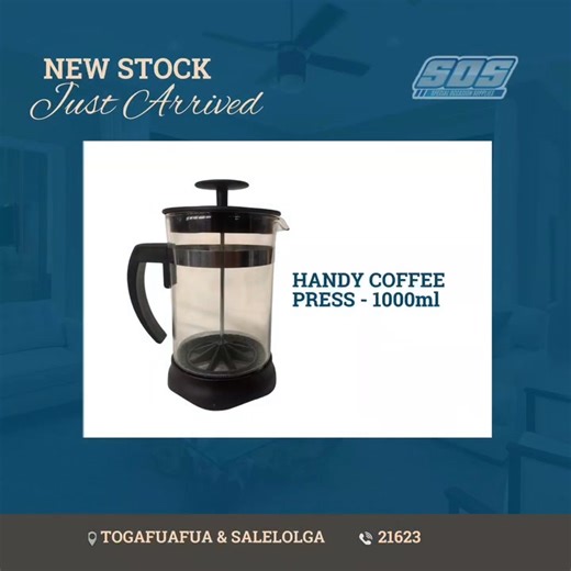 SOS NEW STOCK ALERT! 🌟🏠 Handy Coffee Press - 1 litre Grab yours now! | Samoa Global News