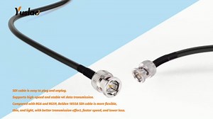 Yuslao 3G/6G/12G SDI Cable 3FT BNC Male to Male 75 Ohm Video Cable Thin & Short Belden 1855A Coaxial Cable Supports SDI Splitter HD Converter Camera CCTV Monitor Video Switcher etc(2-Pack)