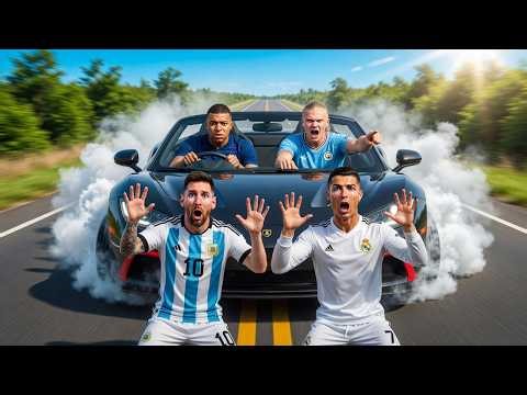 Mbappé & Haaland's Insane Car Chase After Messi & Ronaldo 😂 #messi #ronaldo #soccer