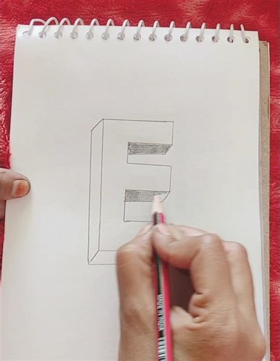 how to draw letter E #shortvideo #3d #art