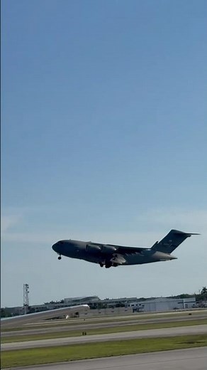 Air Force Plane Liftoff at PBI Airport | Military Cargo Plane Takeoff in USA Airport