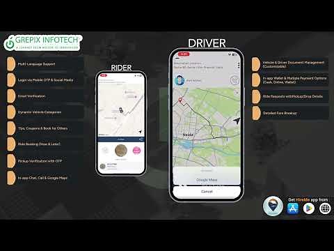 HireMe Taxi App Demo | Launch Your Own Uber-Like Taxi Booking App | White-Label Solution by Grepix