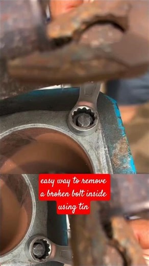 easy way to remove a broken bolt inside using tin @apm motor chanel