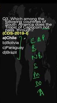 Tropic of Capricorn in 30 Seconds | Map Based PYQs | CDS NDA CAPF UPSC