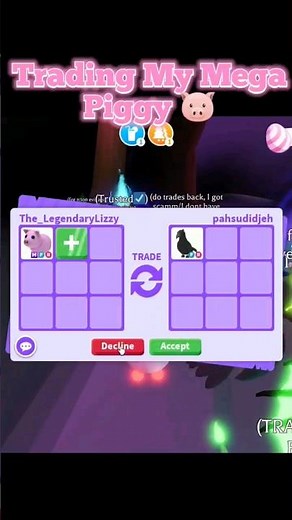 Mega Pig Trading In Adopt Me W/F/L?