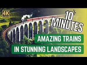 Train Tracks from Above: Drone Footage of Trains in Stunning Landscapes - 10 Minutes 4K - for Kids