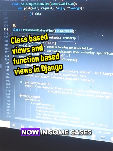 Class based views and function based views in Django. #backend #softwaredev #softwareengineer #techtok #codingtips