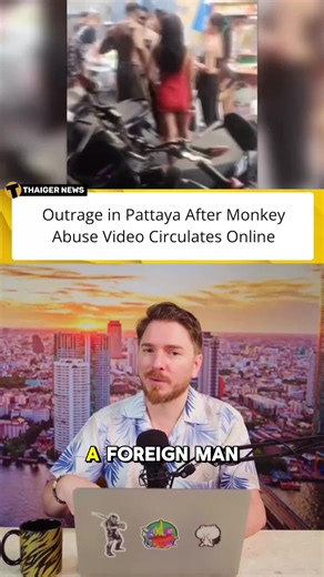 Pattaya monkey abuse video prompts outrage and renewed wildlife concerns A video circulating online has triggered widespread anger after apparently showing a foreign man in Pattaya forcing a monkey to drink alcohol and smoke. The footage also reportedly shows the animal being handled roughly during an argument, adding to concerns about its physical safety and overall wellbeing. Witnesses said the man claimed the monkey was his pet, but animal welfare observers noted that the animal appears to be