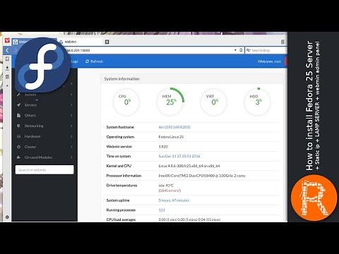 How to install Fedora 25 Server + Static ip + LAMP SERVER + webmin admin panel