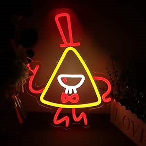 Gravty Bill Neon Fall Neon Sign Strange Town Bill Cypher Yellow Triangle Dream Beast Neon Sign Gravity Neon Falls Wall Art Living Room Decor Home