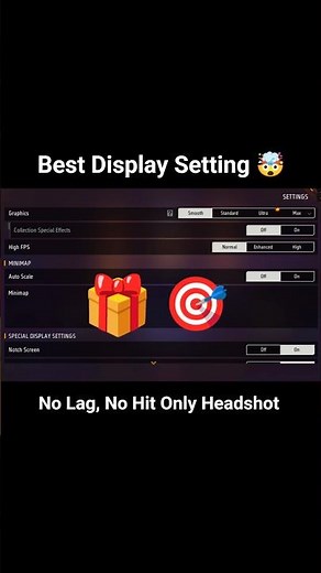 Best Graphics Setting in Free Fire 🔥 Best Display Setting in Free Fire ✅ Headshot Setting