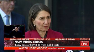 New South Wales Premier Gladys Berejiklian says the state recorded only one new COVID-19 case from 5,500 tests overnight. Latest updates: 7news.link/coronavirus | Sunrise