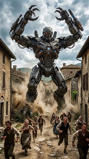 Robot Alien vs Man 👽🤖 Village Attack Shocking Escape 😱 #shorts #ai