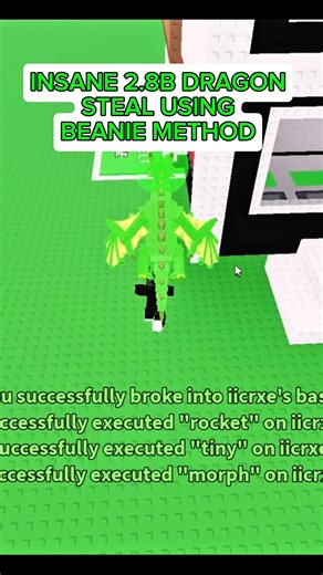 INSANE 2.8B DRAGON STEAL USING BEANIE METHOD #roblox #stealabrainrot