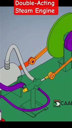 Double acting steam engine 🚂 #steamengine #autodeskinventor #inventor #3dmodeling #engineering