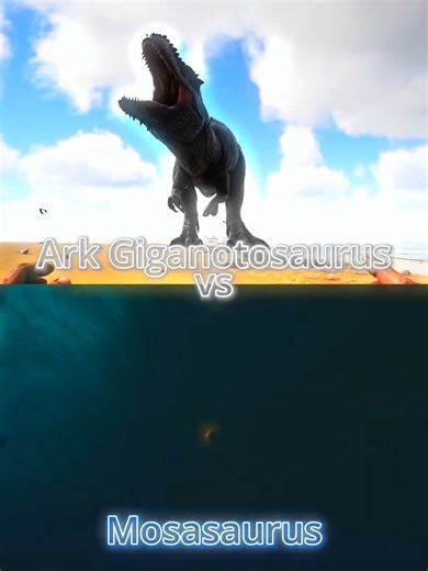 Ark Giganotosaurus vs Mosasaurus #arksurvivalevolved #jurassicworld