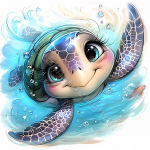 Whimsical Turtle Clip Art 10 High Res Watercolor JPG Junk Journals Scrapbooking Card Making Digital Download Fantasy Animals Sea Creature - Etsy