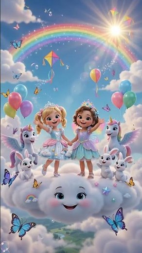 ☁️👑 Chunni & Munni in the Sky Kingdom 🎵🌈 Magical Sky Adventure Song for Kids | Preschool Educational