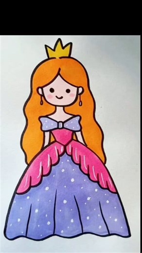 198K views · 1K reactions | Beautiful princess drawing tutorial  . #trendingreelsvideo #explorepage #viralreelschallenge #drawingtutorial #fbreelsfypシ゚viralシ | Easy drawing for kids24 | Facebook