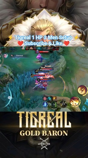 ⚡ 1 HP Tigreal 3 Men Setup ⚡ MLBB Highlights. #shorts #mlbb #mobilelegends #moonton
