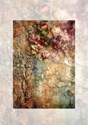 Rice Paper Decoupage | Large Size, Sticky With Floral Pattern for Crafts, Mixed Media Projects - Etsy UK