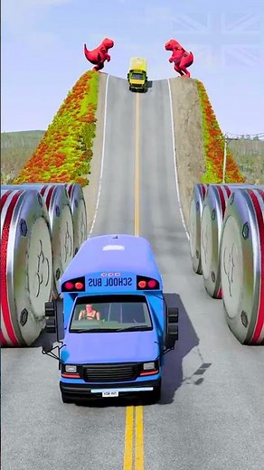 School Buses vs Hydraulic Press – BeamNG drive Crash Test 🚌 #beamngdrive #beamng