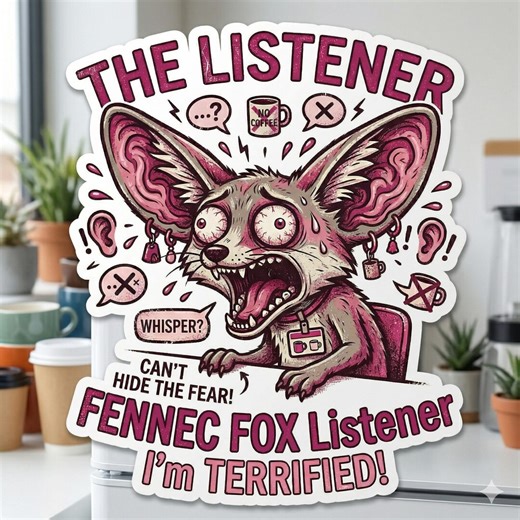 Fennec Fox Sticker | Horror Listener Design, Glossy Vinyl (kiss-cut) - Etsy
