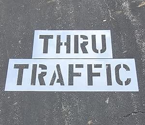 12" Thru Traffic Parking Lot Stencils Actual 12" Letters. 8" Widths, 2" Spacing. 3" Edge Distances.